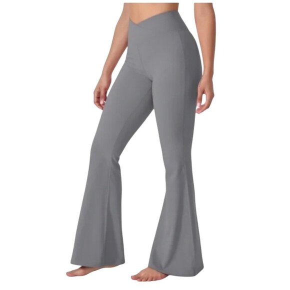 Halara Tie-Dye Yoga Flared High Waisted Pants Gray & Black Size Large - Picture 14 of 14